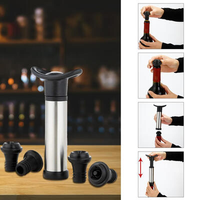 

Greensen Wine Bottle Sealer Set with 4 Stoppers&1 Vacuum Pump Drinks Bottle Hat Caps
