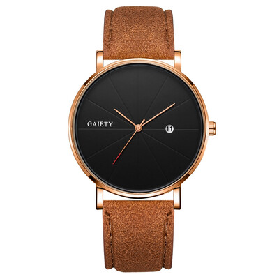 

Gobestart Fashion Simple Simple Casual Calendar Business Leather With Strap Mens Watch