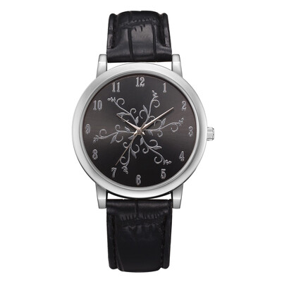 

Hot Womens Watches Roman Numeral Tree Pattern Disc Ladies Quartz Wristwatch Fashion Leather Strap Clock Zegarek Damsk