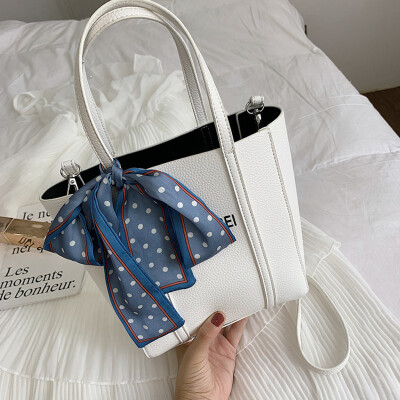 

Tailored Womens Fashion Retro Ribbons Letter Shoulder Bag Solid Color Handbag Bag