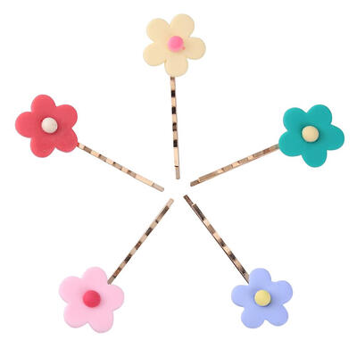 

Soft Pottery Flower Hair Clips Candy Hairpins Girl Sweet Hairclip Headwear