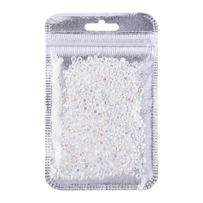 

500pcs Naked Diamond Nail Glitter Rhinestones Silver Flat Bottom Drill