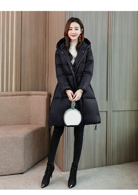 

Down coat womens long section casual slim cotton jacket jacket