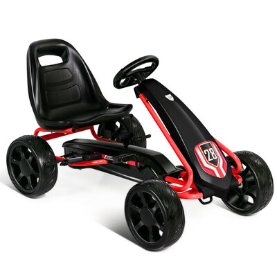 

Kids Ride On Toys Pedal Powered Go Kart Pedal Car-Black
