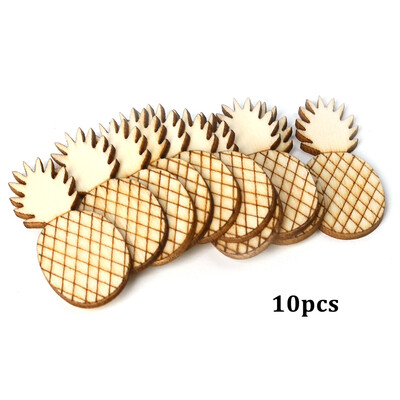 

10pcs Wooden Pineapple Slices Discs Wood Pieces Embellishment DIY Crafts Cutouts Ornament for Home Party Festival Decorations