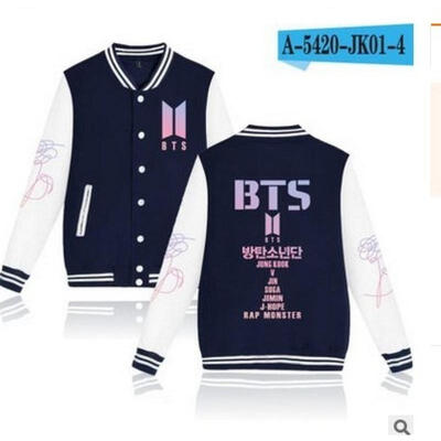 

Kpop BTS V Jung Jimin Couple Uniform Jacket Baseball Coat Bangtan Varsity Wing -XXL