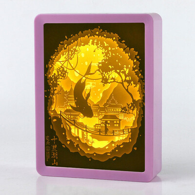 

Gobestart Light Shadow Paper Carved Lights Diy Creative Remote Control Small Night