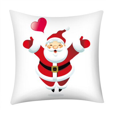 

Tailored Merry Christmas Print Pillow Case Polyester Sofa Car Cushion Cover Home Decor