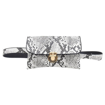 

Women Waist Fanny Belt Packs PU Leather Snake Print Crossbody Chest Bags