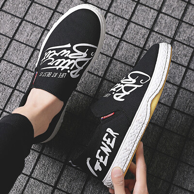

Summer one pedal lazy flat shoes mens casual tide shoes canvas mens shoes fashion trend personality student shoes