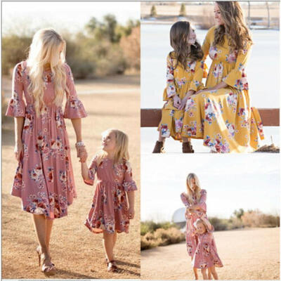 

AU Family Clothes Ladys Mother Daughter Matching Summer Baby Girl Dress Size