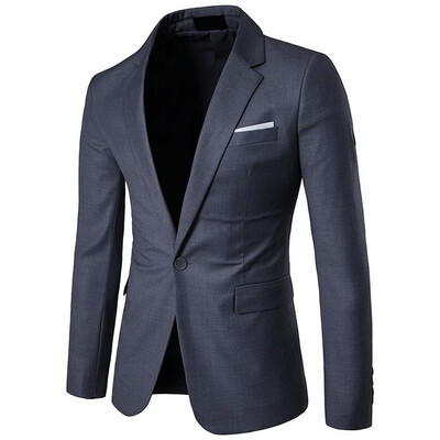 

Cloudstyle Mens business one button double slit solid color single West 11636