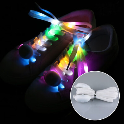 

FUNNYBUNNY LED Nylon Shoelaces Light Up Shoe Laces with Disco Flash Lighting the Night for Party Hip-hop Dancing Cycling Skating