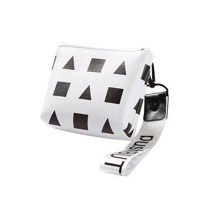 

Toponeto Waterproof Zipper Pencil Case Cute Geometry Portable Key Coin Purse Makeup Bag