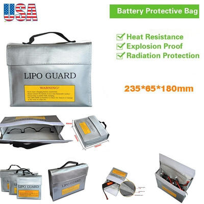 

Practical LiPo Li-Po Fireproof Safety Guard Battery Safe Bag Guard Charging Protection Bag Explosion Proof 3 Size