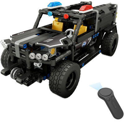 

BB13006 DIY Assembled 24G Four-way Remote Control Blocks Electric Swat Water Gun Car 431pcs
