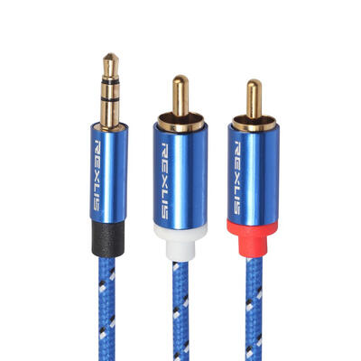 

35mm Male to 2 RCA Male Aux Audio Cable Wire for Amplifier Phone Edifer