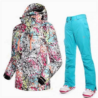 

SAENSHING winter ski suit female Cotton Pad Warm waterproof snowboarding suits women outdoor skiing ski jacketsnowboard pant