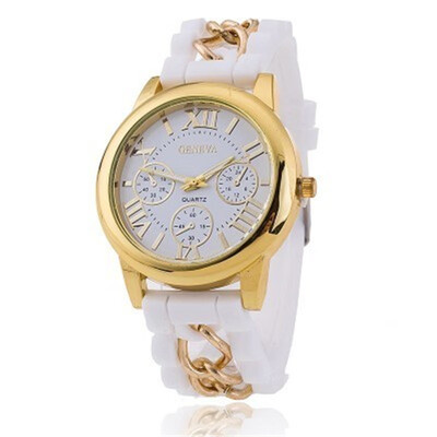 

GENEV Geneva Silicone Romanface fake three-eye mens chain watch