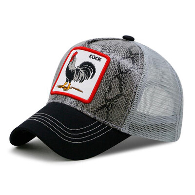 

Unisex Women Men Animal Embroidery Patches Mesh Baseball Cap Summer Fashion Sports Outdoor Snapback Hat