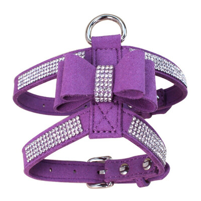 

Pet Dog Bowknot Collar Puppy Bling Rhinestone Harness Necklace Collar For Pet Dog