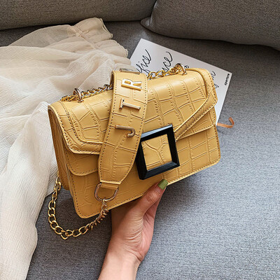 

Ins texture Korean version fashion chain womens bag 2019 new bag leisure small square bag single shoulder oblique satchel bag