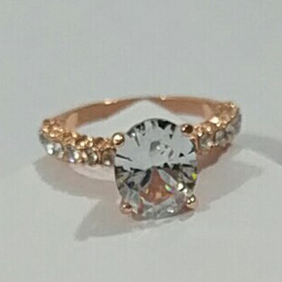 

Luxury Oval White Sapphire Promise Ring Wedding Jewelry Gift Size5-11