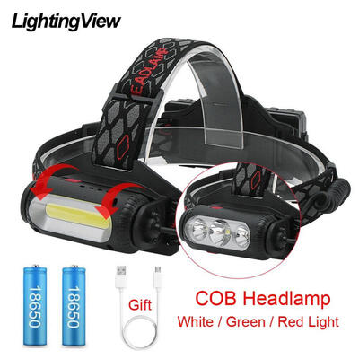 

Oasismall 360 Degree Rotation Headlight T6XPECOB Head Lamp Flashlight Torch USB Charging