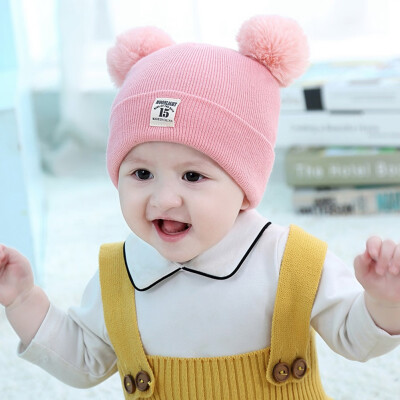 

New Cute Kids Baby Infant Pom Pom Ball Hat Knitted Beanie Cap Winter Warm Cotton Bonnet Hat