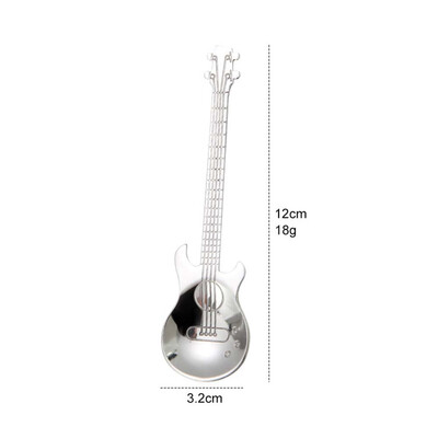 

1Pc Creative Stainless Steel Guitar Shape Coffee Spoon Kitchen Tableware Cutlery