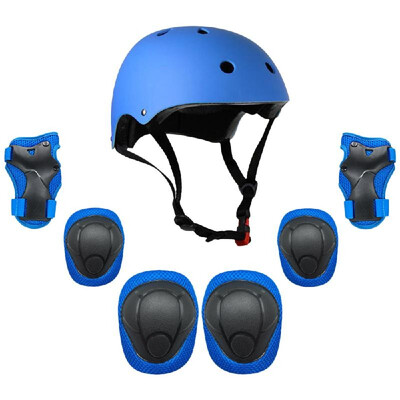 

Kids 7 in 1 Helmet&Pads Set Adjustable Kids Knee Pads Elbow Pads Wrist Guards for Scooter Skateboard Roller Skating Cycling