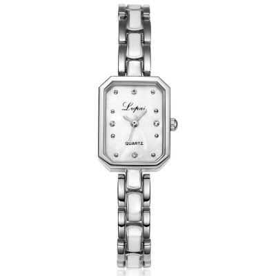 

Womens Bracelet Watch Silver Square Luxury Crystal Alloy WristWatches Lvpai Brand LadiesFashion Quartz Clock Dropshiping