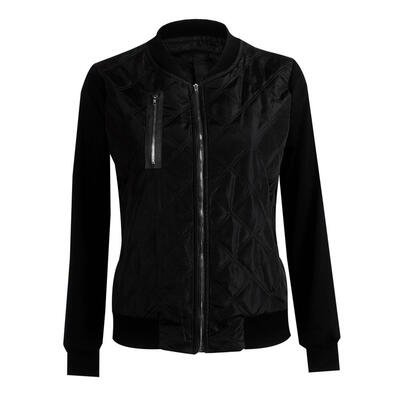 

Autum Women Winter Casual Bomber Basic Zipper Quilted Jacket Coat