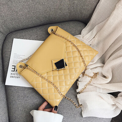 

Summer womens handbags 2019 new fashion Joker chain shoulder bag retro foreign style Lingge Messenger bag