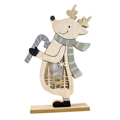 

〖Follure〗Wooden Santa ClausSnowman Lamp Ornament Home Christmas Party Table Decor