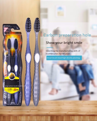 

SMICLEAN toothbrush with long carbon shaped hole soft tip double