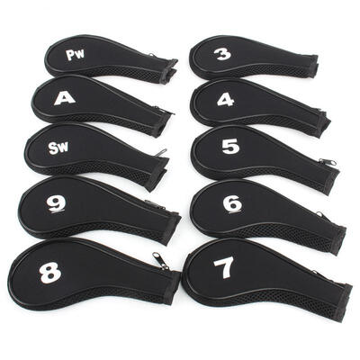 

Greensen 10pcs Golf Club Iron Head PU Covers Set Putter Protector Case Kit Golf Accessory