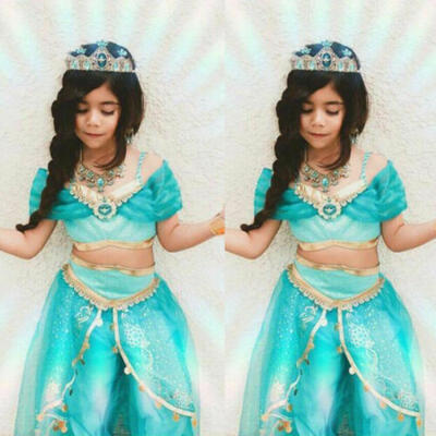 

Aladdin Jasmine Princess Cosplay Kids Girls Garment Fancy Dress Up Party Costume