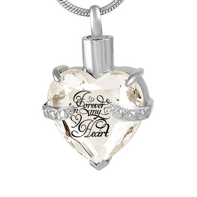 

Crystal Heart Shape Commemorative Ashes Necklace Heart Shape Perfume Bottle Pendant Souvenir Cremation Pendant Necklace