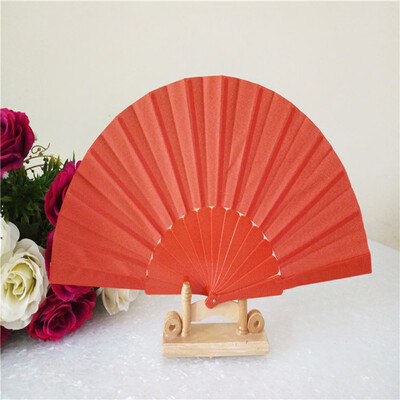 

Siaonvr Pattern Folding Dance Wedding Party Lace Silk Folding Hand Held Solid Color Fan