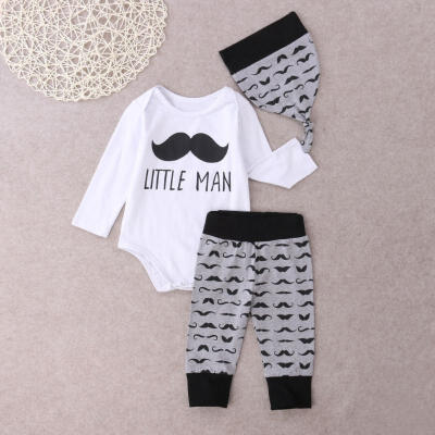 

Newborn Infant Baby Boy Cotton Tops Romper Pants Legging Hat Outfits Clothes Set