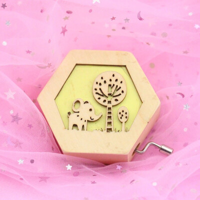 

Toponeto Music box Hand Crank Musical Box Carved Wooden Music Toys Music Gift
