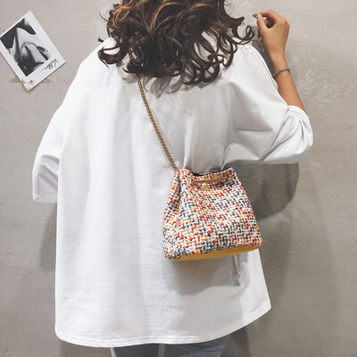 

Tailored Womens Bag Bucket Bag Shoulder Bag Color Stitching Crossbody Bag