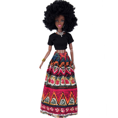 

Tailored Baby Movable Joint African Doll Toy Black Doll Best Gift Toy