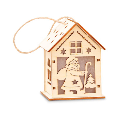 

Christmas Glowing Cabin Creative Xmas Snow House with Lights Wooden Cabins