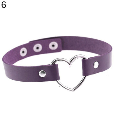 

Women\s Punk Faux Leather Love Heart Collar Choker Necklace Jewelry Charm Gift
