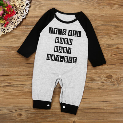 

Newborn Infant Baby Kids Boys Girls Letter Print Romper Jumpsuit Outfits Clothes