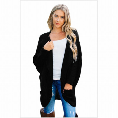 

Cardigan long sleeve with pocket long casual knit sweater coat