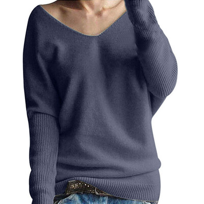 

Gobestart Fashion Women Winter Batwing Sleeve Solid Knitted Sweater Pullover Tops Blouse