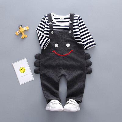 

Toddler Kids Baby Boys Girls Stripe Smile Print T-shirt TopsPants Set Outfits